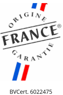 Image du logo origine France garantie avec le numéro de brevet associé à la serrure des casiers vestiaire.